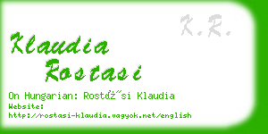 klaudia rostasi business card